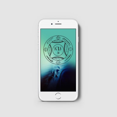 Talisman 'Amour', sur fond 'Aqua', adapté aux I-Phones 6, 7 et 8