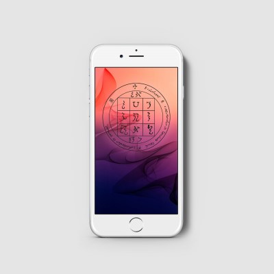 Talisman 'Attirer la Chance aux jeux' sur fond voile adapté aux I-Phones 6,7 et 8